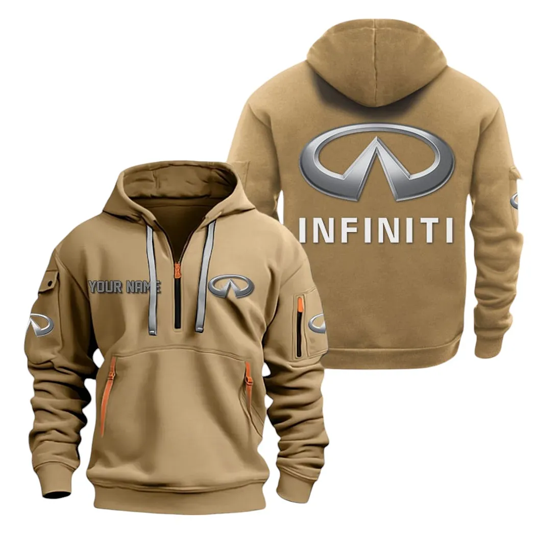 Infiniti Half Zip Hoodie For Men, Gift For Infiniti Lovers CAR20022125749 - Khaki