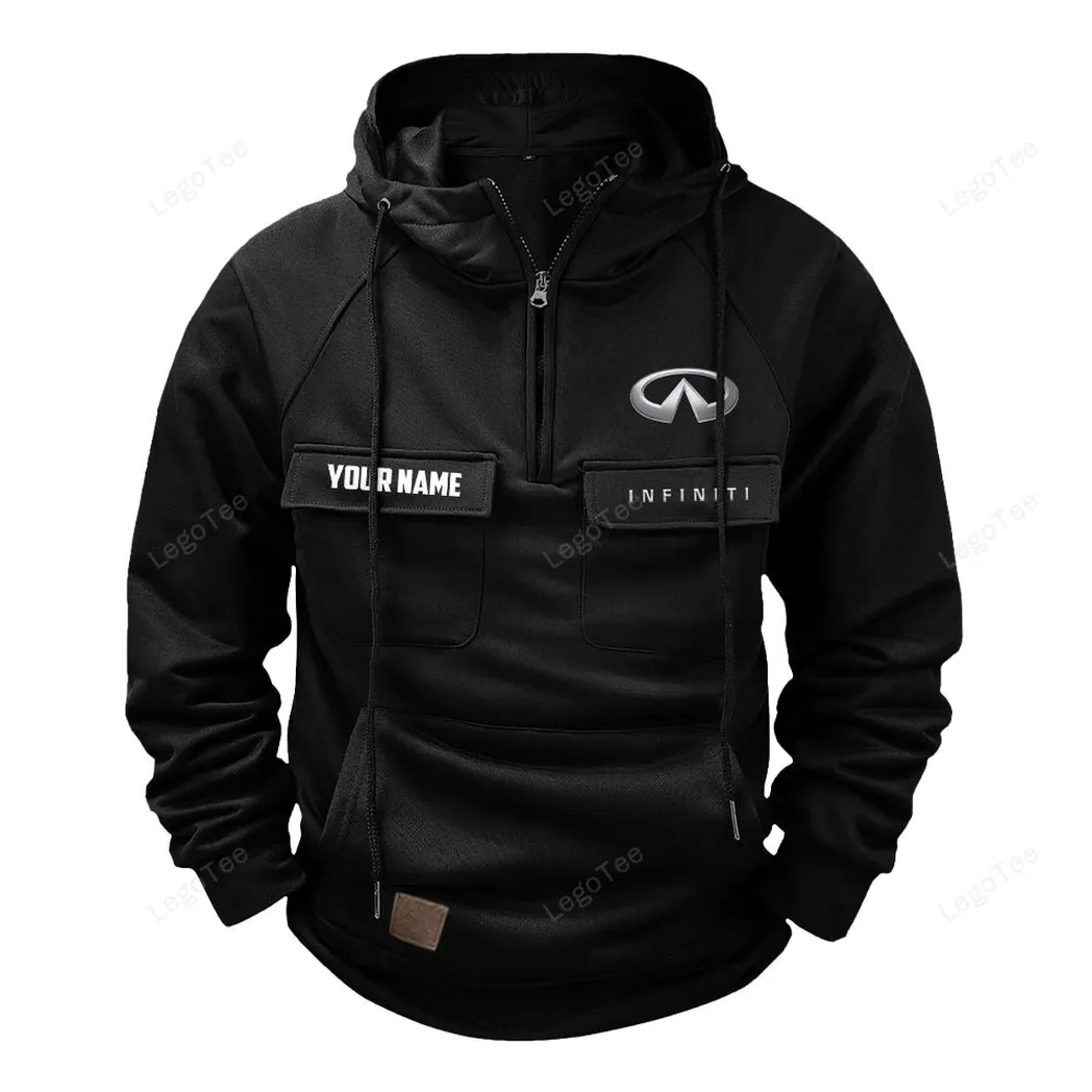 Infiniti Tactical Quarter Zip Hoodie, Gift For Infiniti Lovers, Gift For Him, Husband, Boyfriend - Black CAR109021425369-2