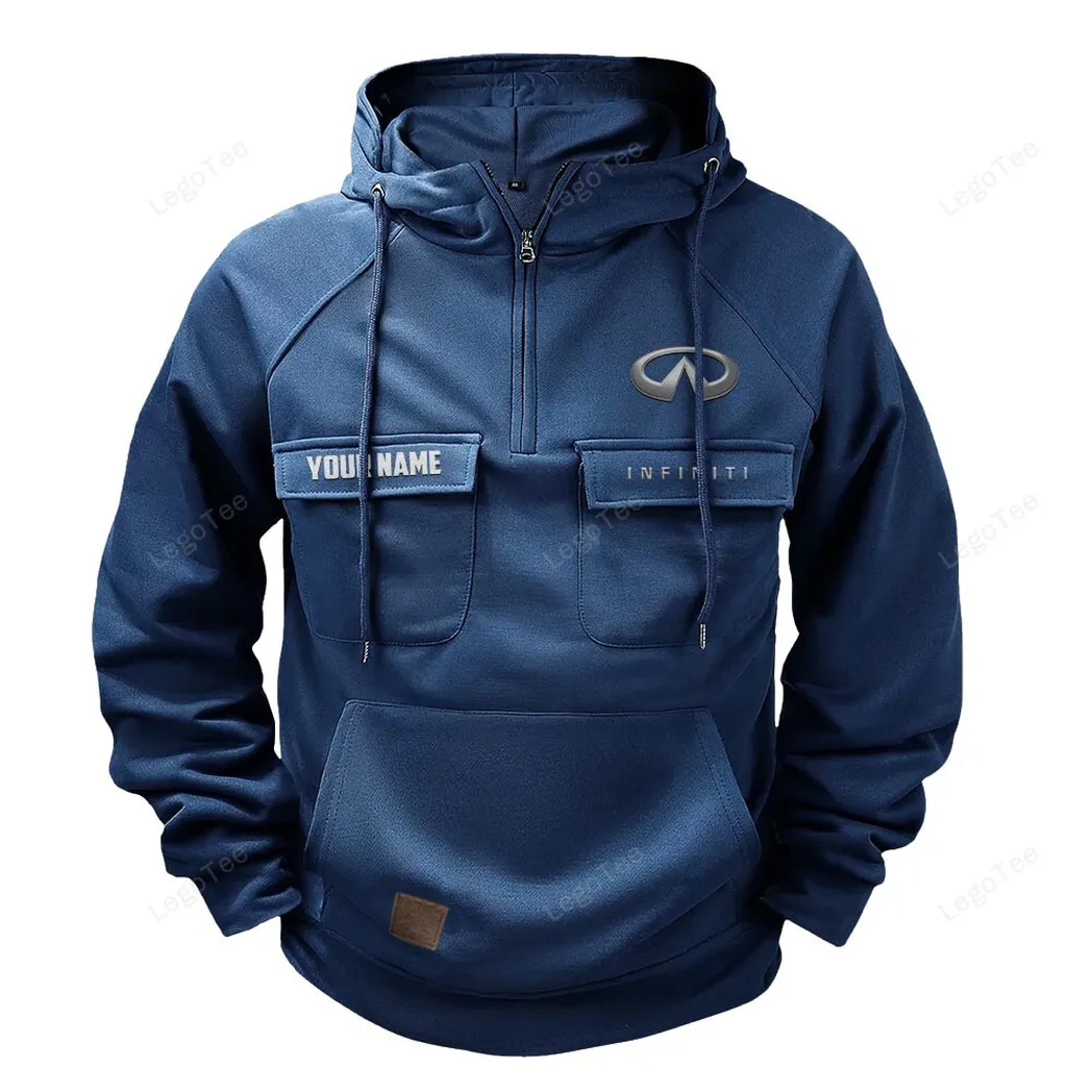 Infiniti Tactical Quarter Zip Hoodie, Gift For Infiniti Lovers, Gift For Him, Husband, Boyfriend - Dark Blue CAR109021425369-3