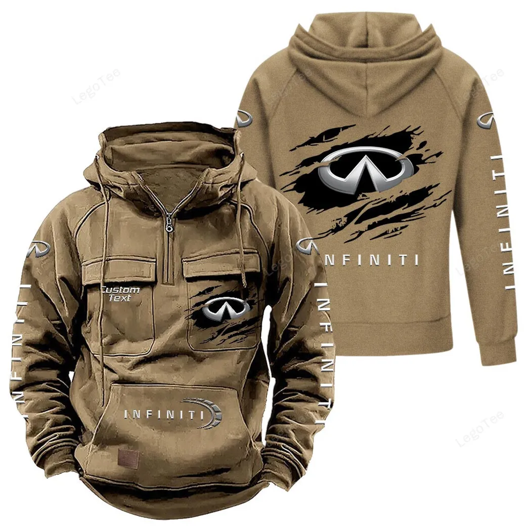 Infiniti Tactical Quarter Zip Hoodie, Gift For Infiniti Lovers, Gift For Him, Husband, Boyfriend - Khaki CAR122021425065-4