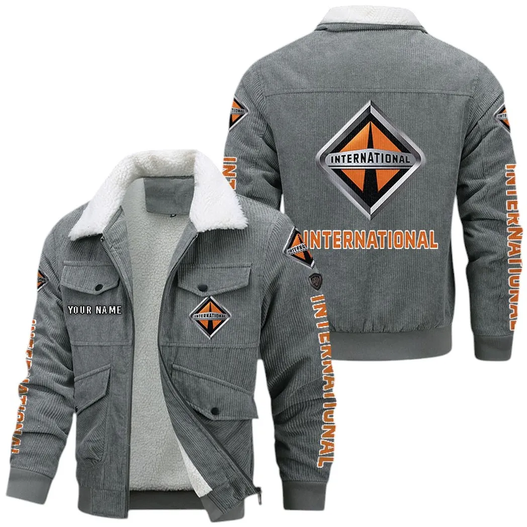 International Corduroy Jacket For Men, Gift For International Lovers CAR149022225891 - Gray