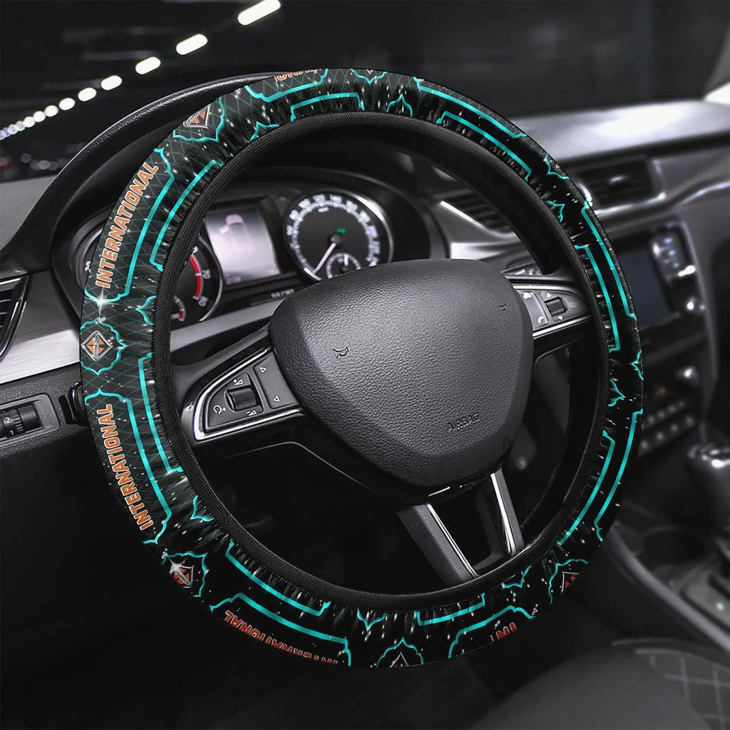 International Steering Wheel Cover, Gift For International Fan CAR146021725007 - Cyan