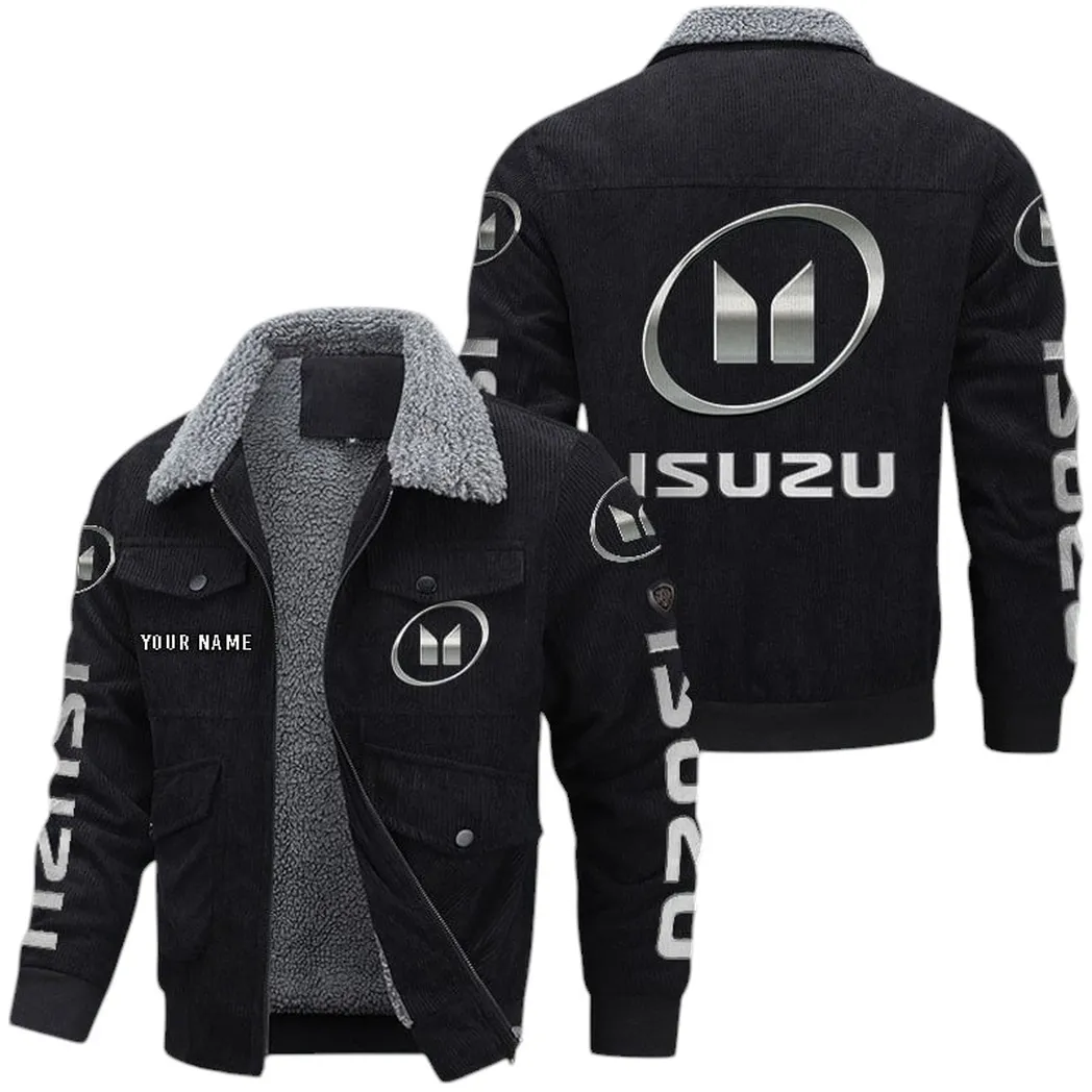 Isuzu Corduroy Jacket For Men, Gift For Isuzu Lovers CAR149022225898 - Black