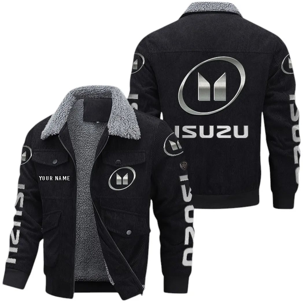 Isuzu Corduroy Jacket For Men, Gift For Isuzu Lovers CAR42022225577 - Black