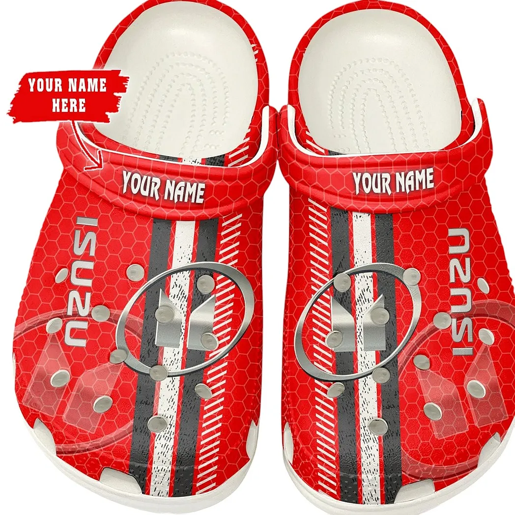 Isuzu Crocs Shoes Gift For Isuzu Lovers, Birthday Gift For Husband, Boyfriend CAR82022025606 - White
