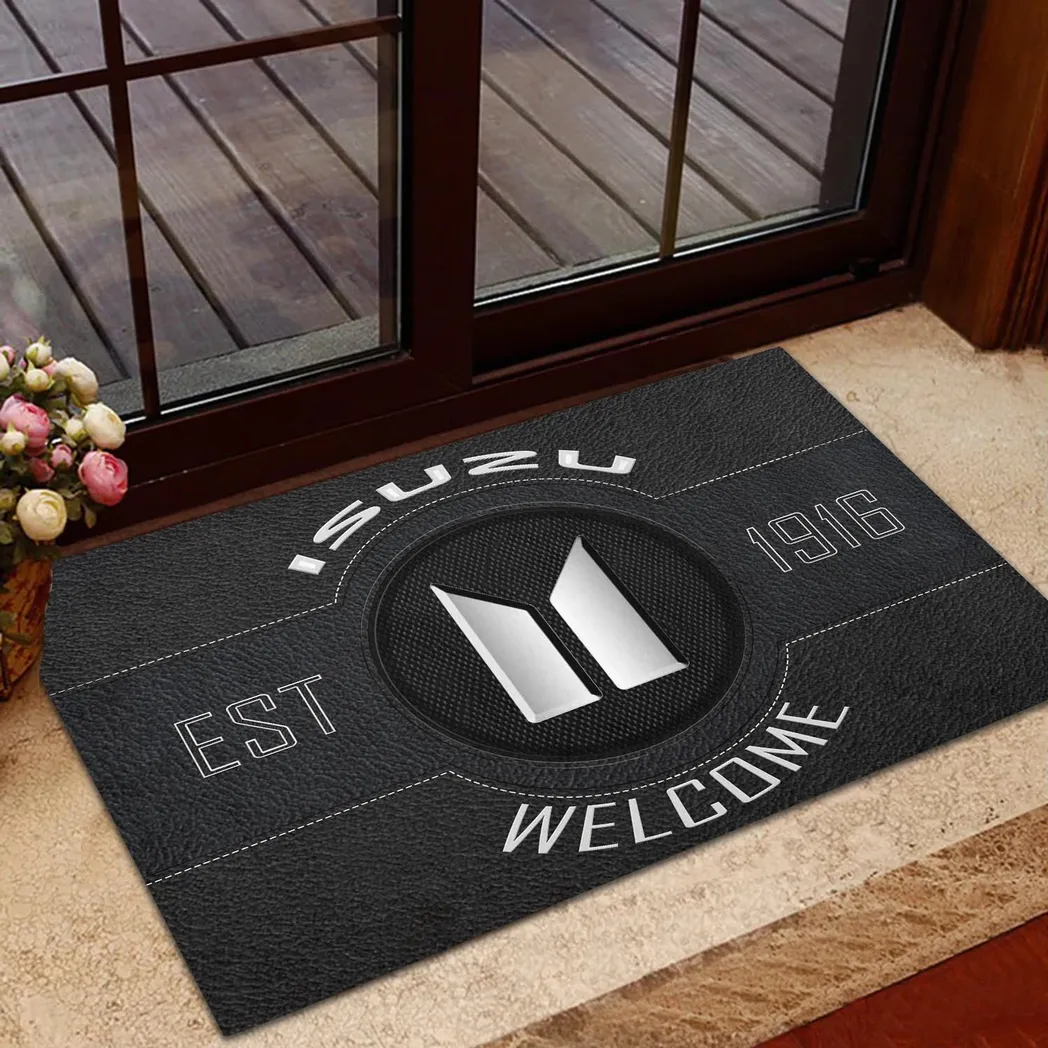 Isuzu Doormat, Gift For Isuzu Lovers, Gift For Him, Husband, Boyfriend CAR16902262529 - Black
