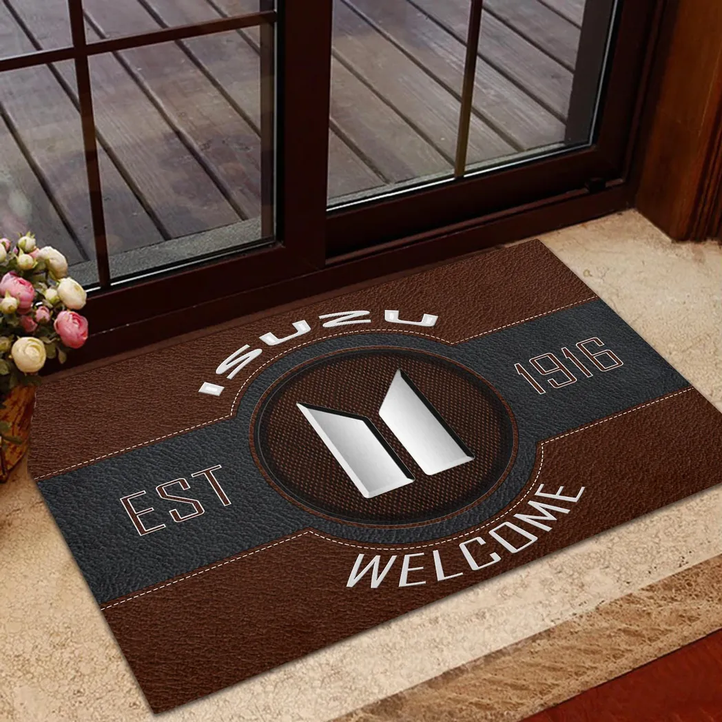 Isuzu Doormat, Gift For Isuzu Lovers, Gift For Him, Husband, Boyfriend CAR16902262529 - Brown