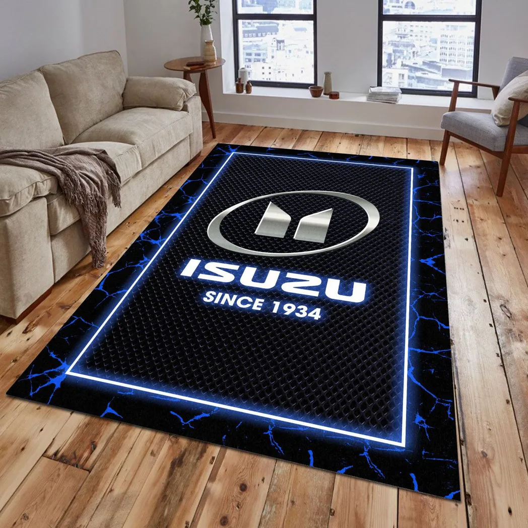 Isuzu Rug, Gift For Isuzu Lovers, Gift For Him, Husband, Boyfriend CAR5202192536 - Blue