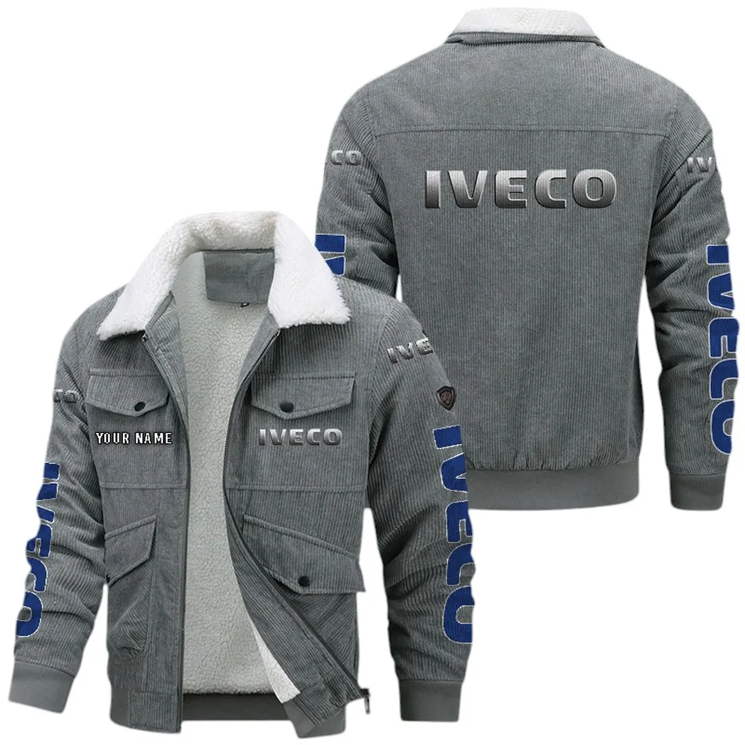 Iveco Corduroy Jacket For Men, Gift For Iveco Lovers CAR149022225912 - Gray