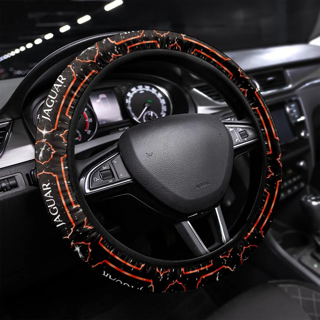 Jaguar Cars Steering Wheel Cover, Personalized Gifts For Him, Boyfriend, Husband - Orange CAR55021425281