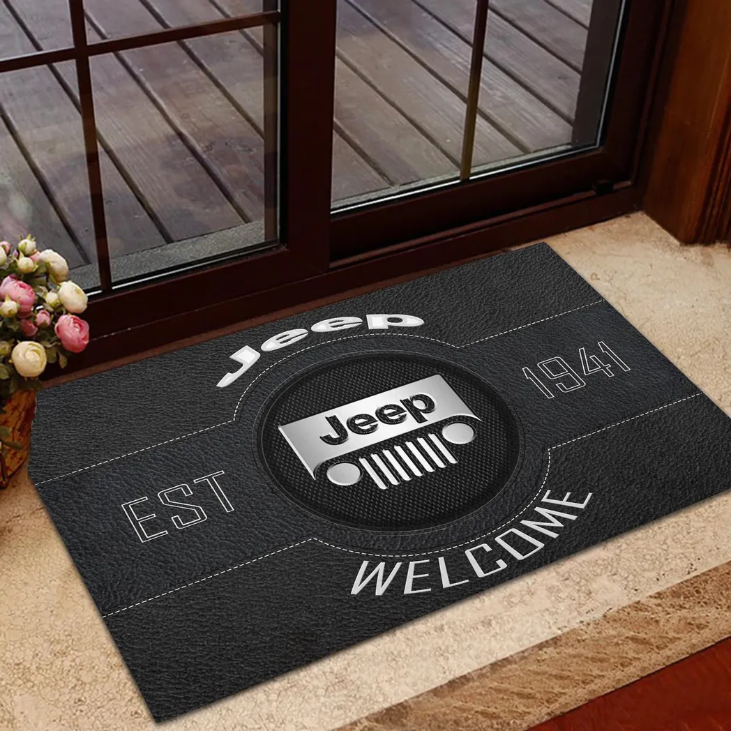 Jeep Doormat, Gift For Jeep Lovers, Gift For Him, Husband, Boyfriend CAR16902262531 - Black