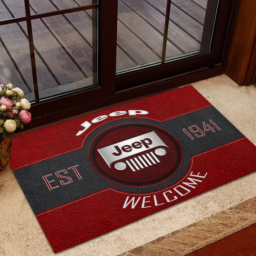 Jeep Doormat, Gift For Jeep Lovers, Gift For Him, Husband, Boyfriend CAR16902262531 - Red