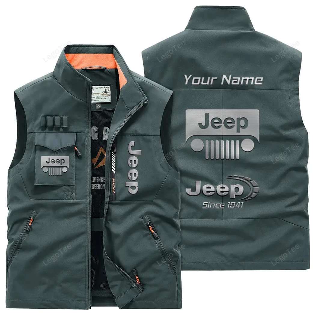 Jeep Outdoor Sleeveless Vest, Gift For Jeep Lovers, Gift For Him, Husband, Boyfriend - Bean Green CAR131021325695-2
