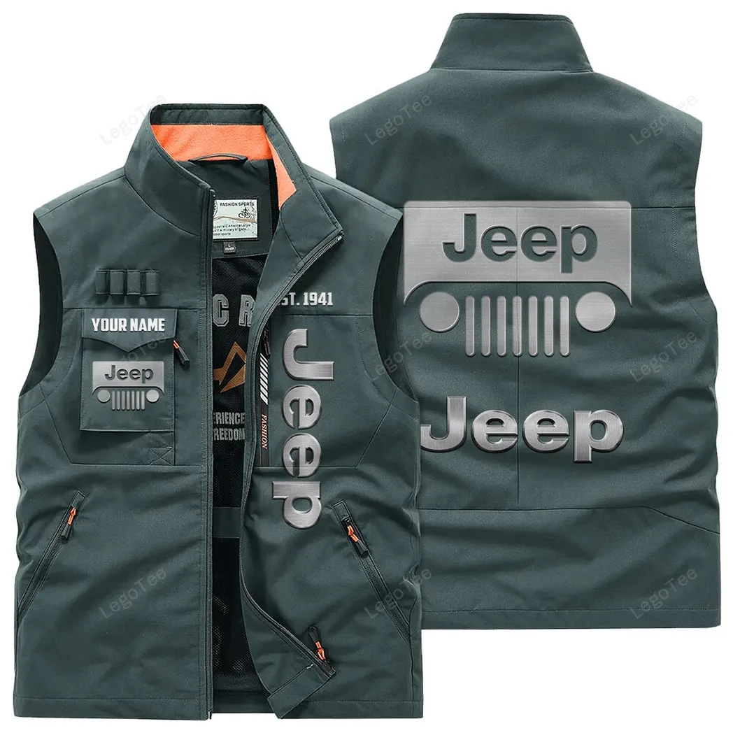Jeep Outdoor Sleeveless Vest, Gift For Jeep Lovers, Gift For Him, Husband, Boyfriend - Bean Green CAR132021325895-2