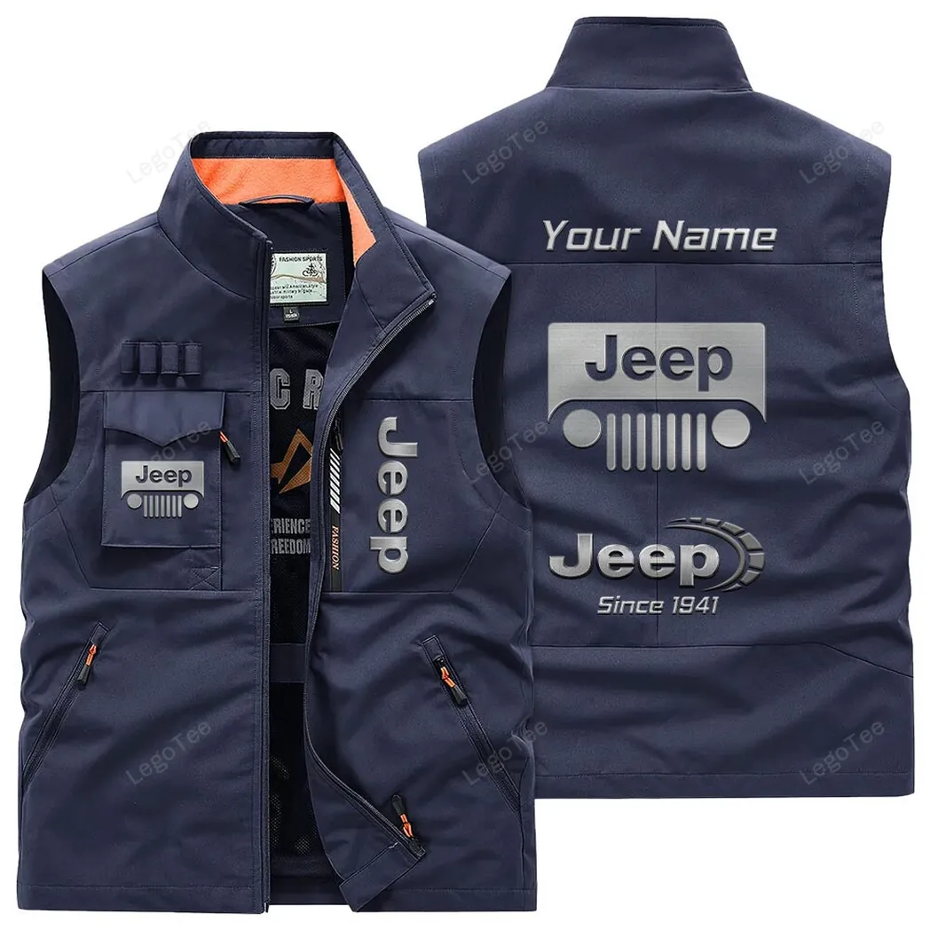 Jeep Outdoor Sleeveless Vest, Gift For Jeep Lovers, Gift For Him, Husband, Boyfriend - Navy CAR131021325695-5