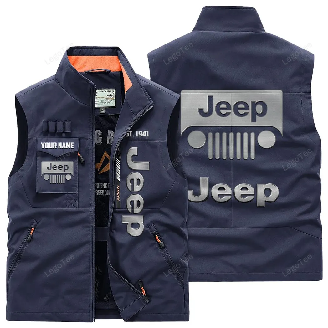 Jeep Outdoor Sleeveless Vest, Gift For Jeep Lovers, Gift For Him, Husband, Boyfriend - Navy CAR132021325895-5