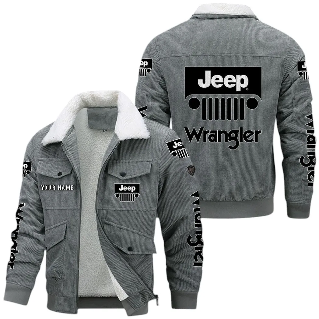 Jeep Wrangler Corduroy Jacket For Men, Gift For Jeep Wrangler Lovers CAR42022225624 - Gray