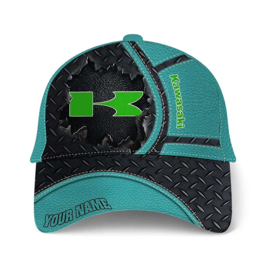 Kawasaki Classic Cap, Gift For Kawasaki Lovers, Gift For Him, Husband, Boyfriend - Cyan CAR49021825037-2