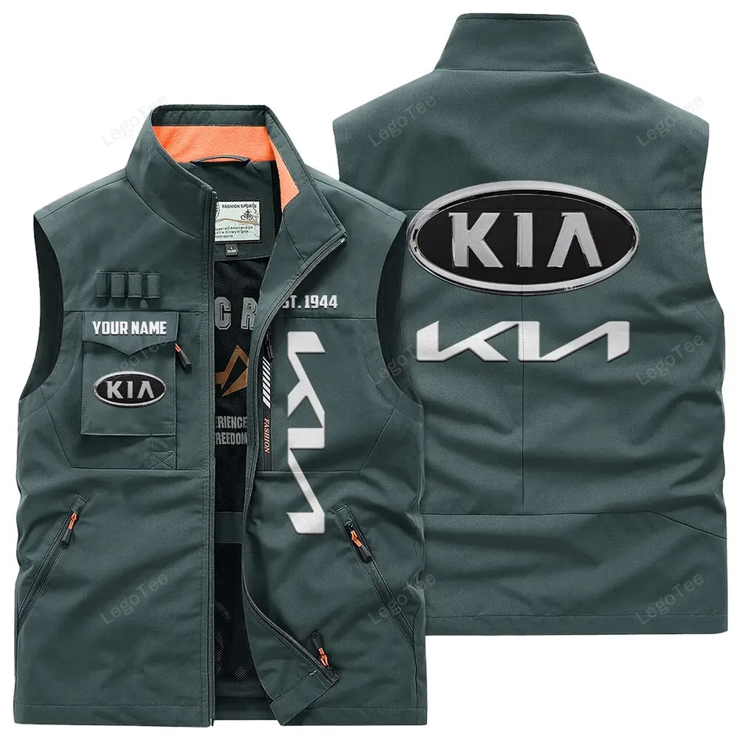 Kia Outdoor Sleeveless Vest, Gift For Kia Lovers, Gift For Him, Husband, Boyfriend - Bean Green CAR132021325952-2
