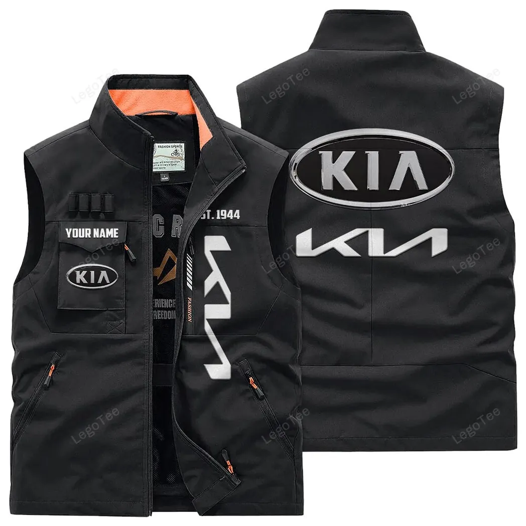 Kia Outdoor Sleeveless Vest, Gift For Kia Lovers, Gift For Him, Husband, Boyfriend - Black CAR132021325952-3