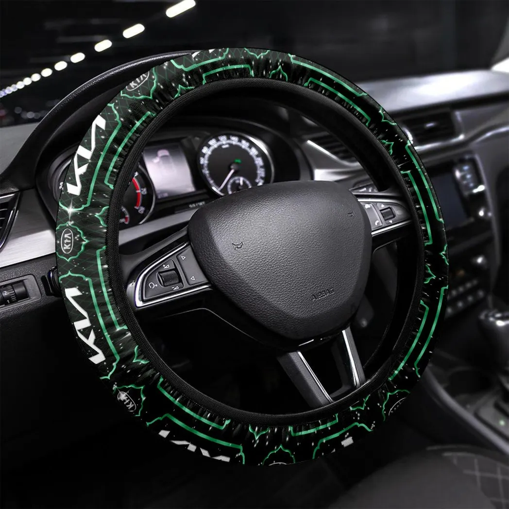 Kia Steering Wheel Cover, Personalized Gifts For Him, Boyfriend, Husband - Green CAR55021425240