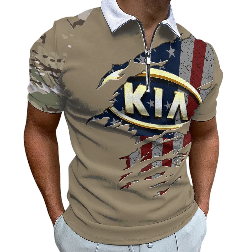 Kia Zipper Polo Shirt, Gift For Kia Lovers, Gift For Him, Husband, Boyfriend CAR340213044-1