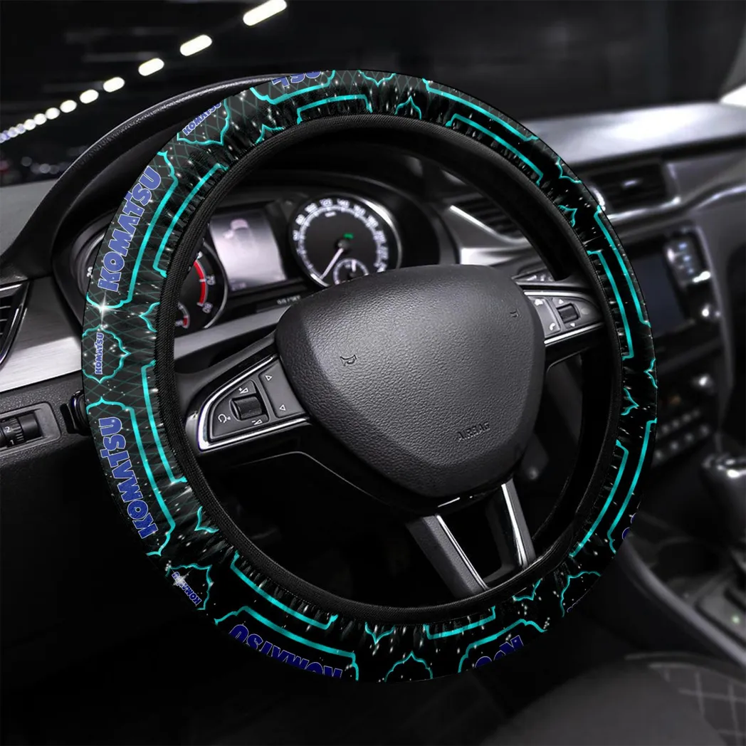 Komatsu Steering Wheel Cover, Gift For Men, Him, Husband, Boyfriend - Cyan CAR145021725361-3