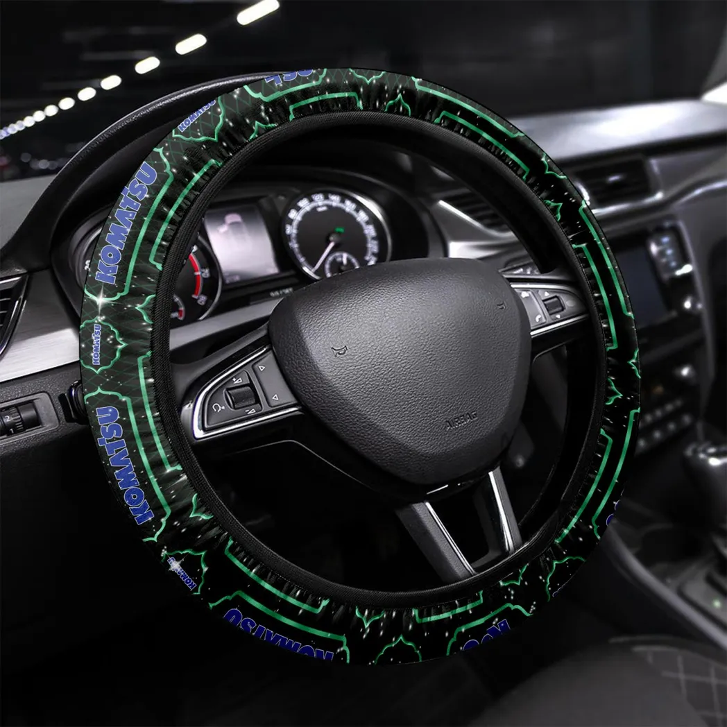 Komatsu Steering Wheel Cover, Gift For Men, Him, Husband, Boyfriend - Green CAR145021725361-4