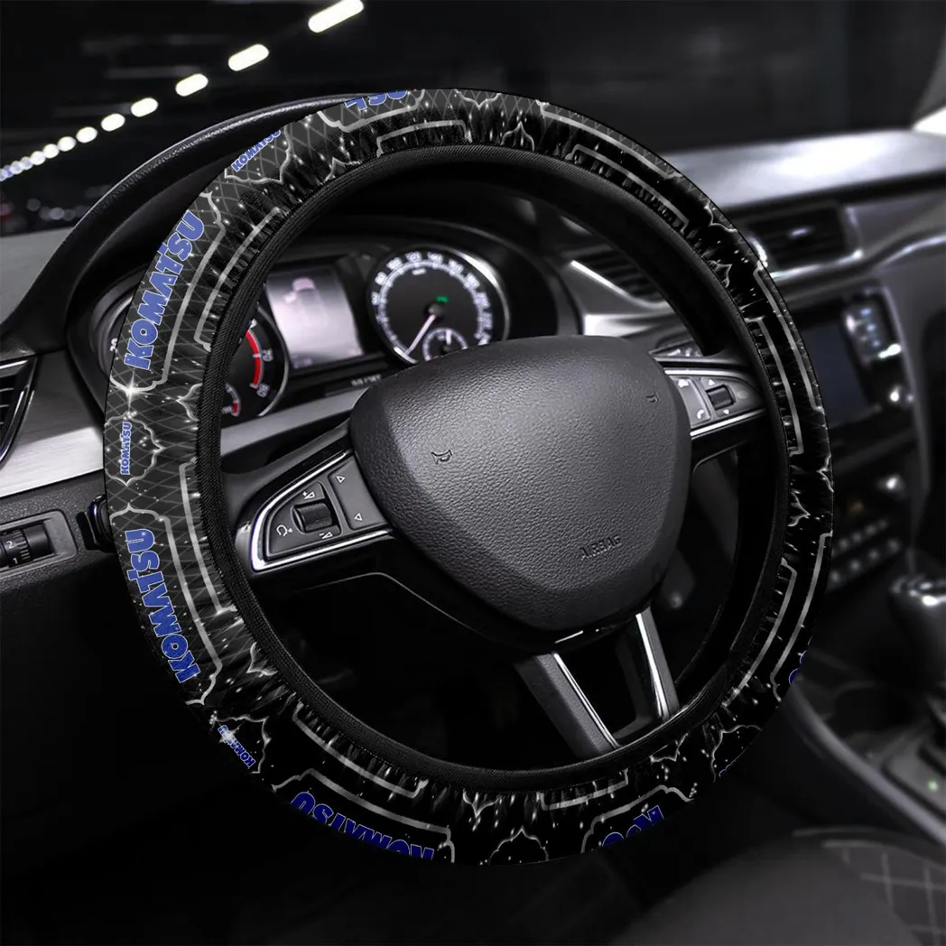 Komatsu Steering Wheel Cover, Gift For Men, Him, Husband, Boyfriend - White CAR145021725361-7