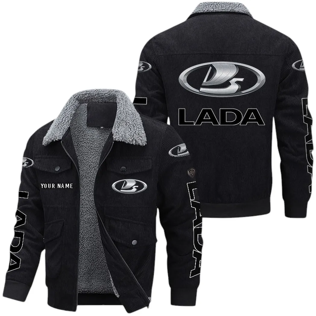 Lada Corduroy Jacket For Men, Gift For Lada Lovers CAR42022225635 - Black
