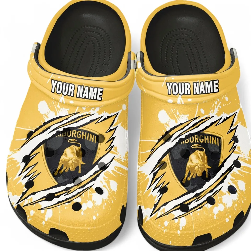 Lamborghini Crocs, Gift For Lamborghini Lovers, Gift For Him, Husband, Boyfriend CAR5602192545 - Black