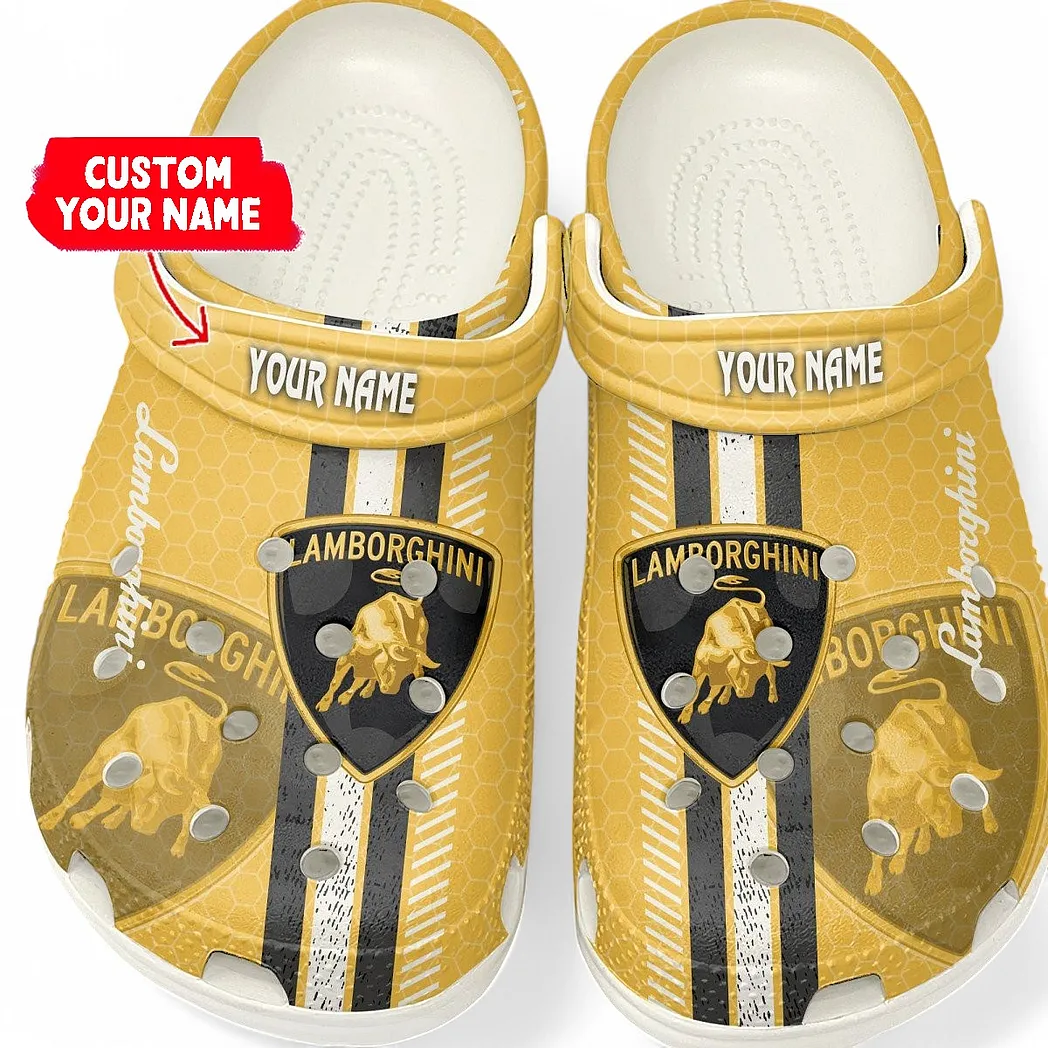 Lamborghini Crocs Shoes Gift For Lamborghini Lovers, Birthday Gift For Husband, Boyfriend CAR82022025615 - White