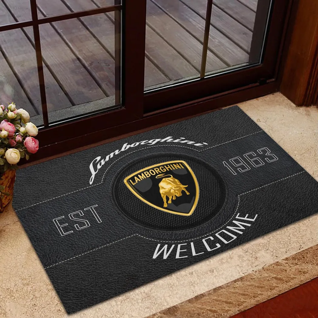 Lamborghini Doormat, Gift For Lamborghini Lovers, Gift For Him, Husband, Boyfriend CAR16902262534 - Black