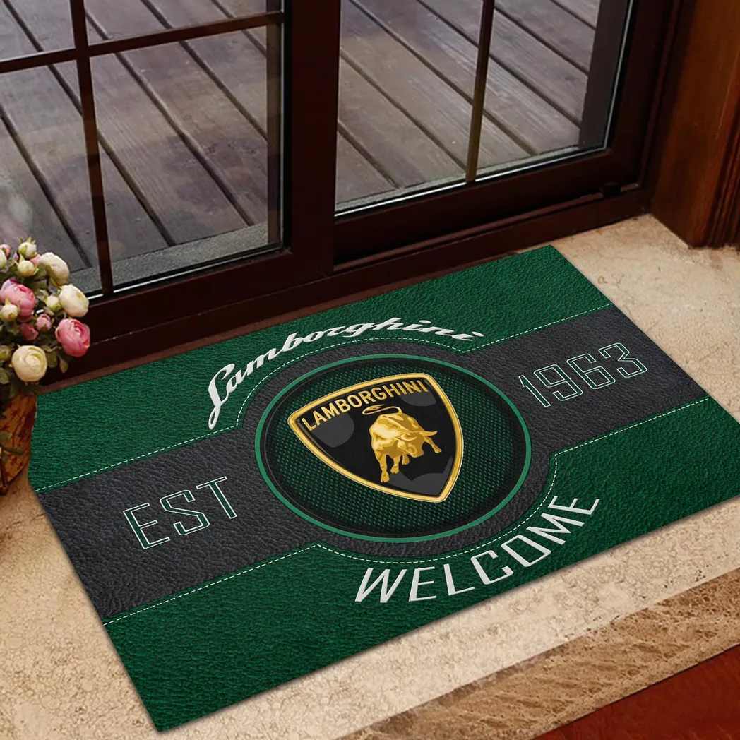 Lamborghini Doormat, Gift For Lamborghini Lovers, Gift For Him, Husband, Boyfriend CAR16902262534 - Green