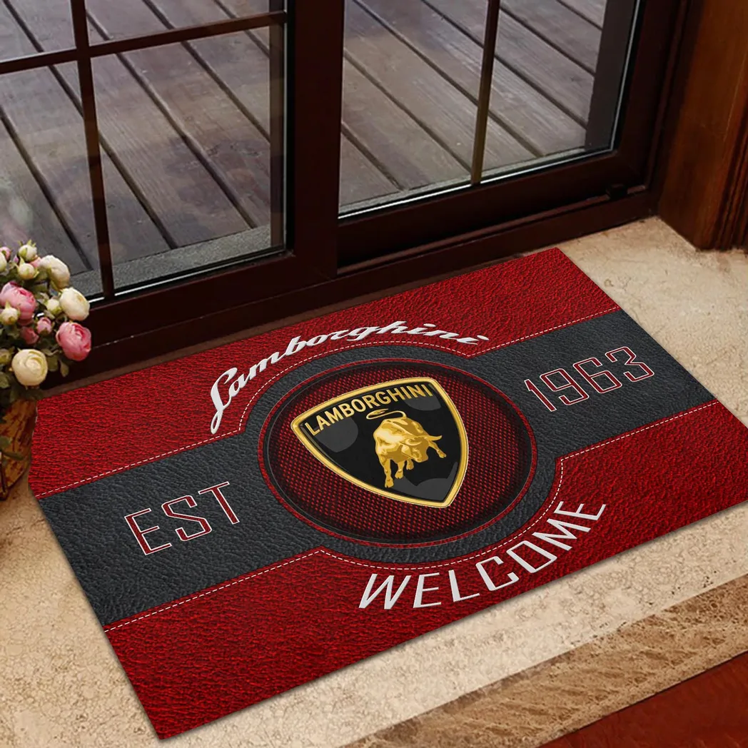Lamborghini Doormat, Gift For Lamborghini Lovers, Gift For Him, Husband, Boyfriend CAR16902262534 - Red