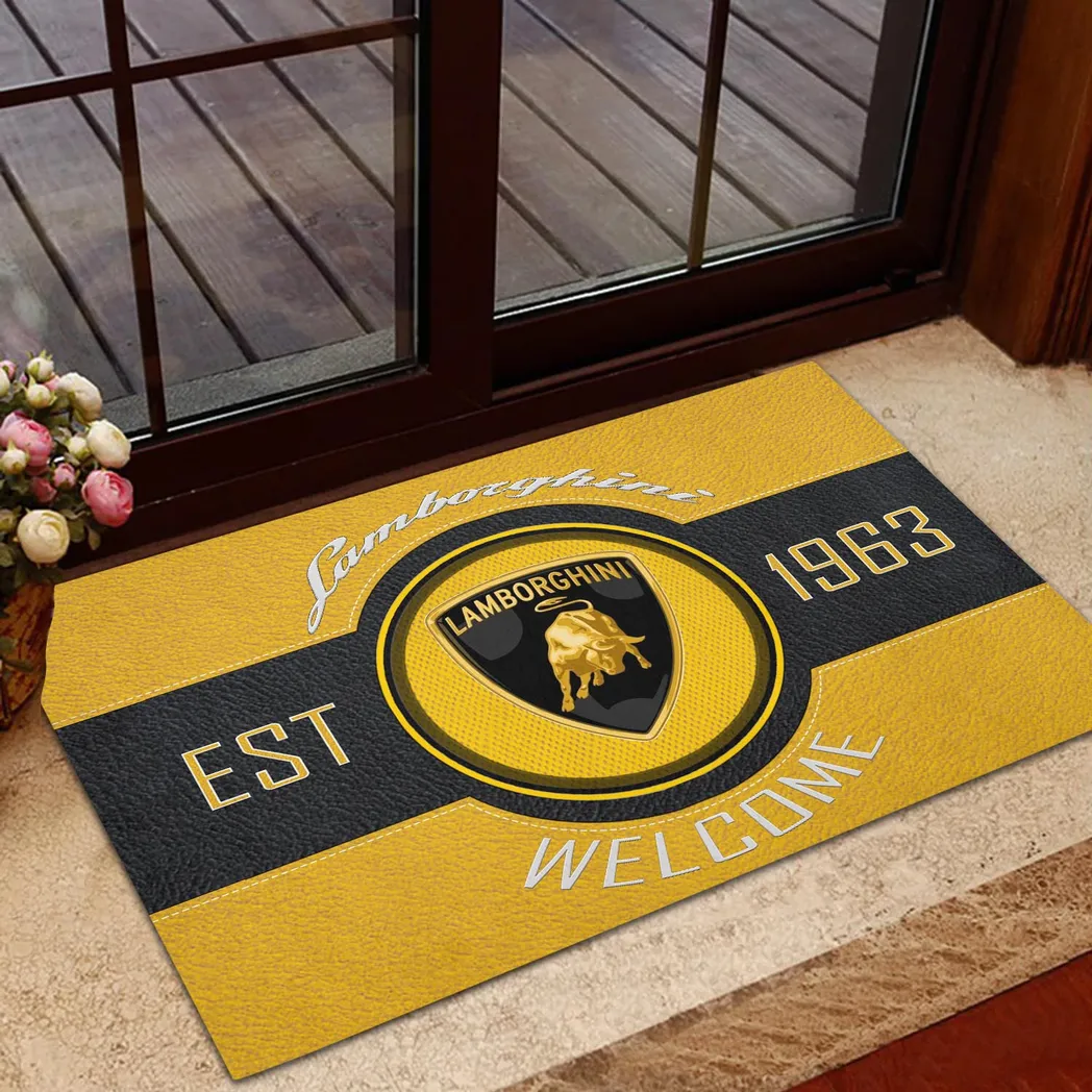 Lamborghini Doormat, Gift For Lamborghini Lovers, Gift For Him, Husband, Boyfriend CAR16902262534 - Yellow