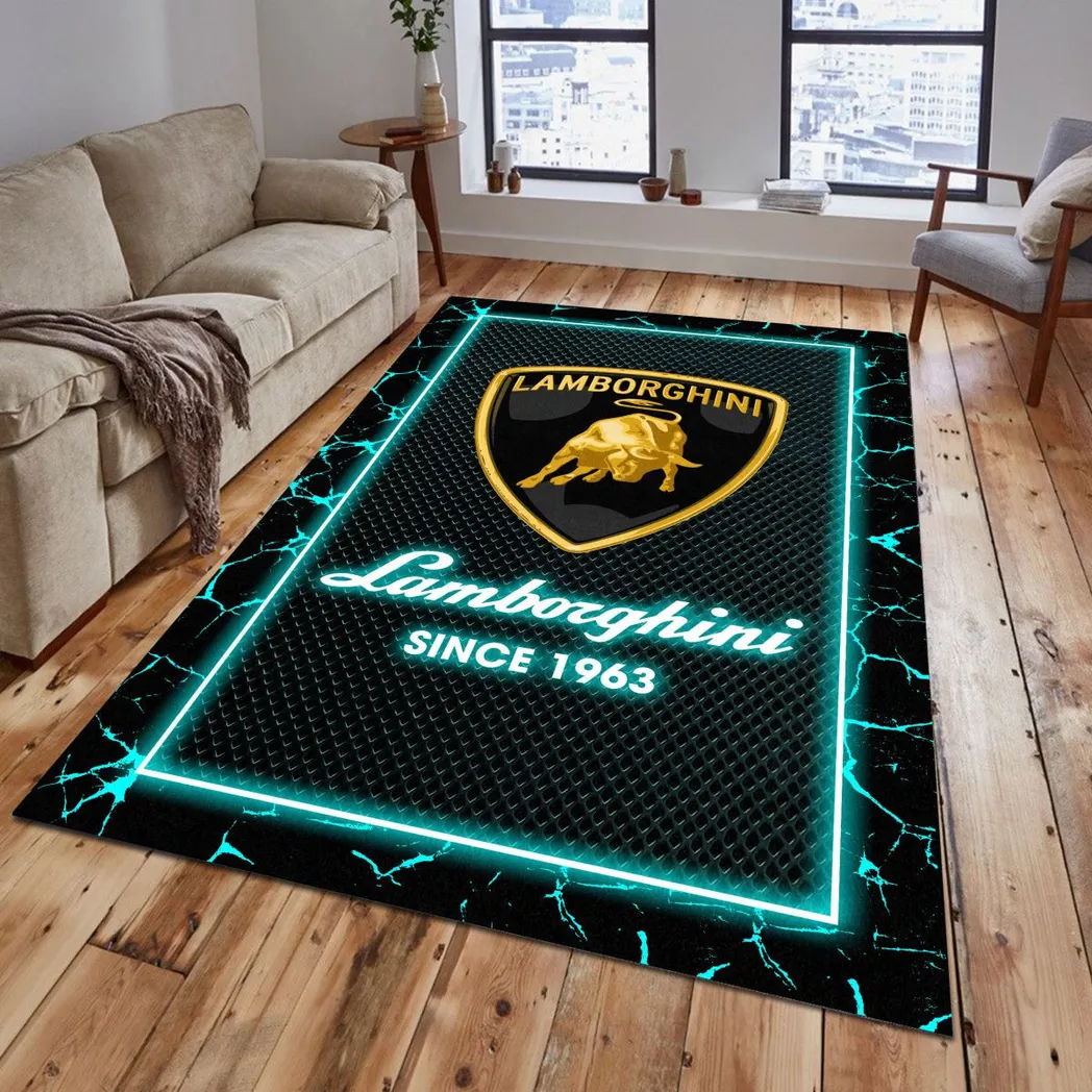 Lamborghini Rug, Gift For Lamborghini Lovers, Gift For Him, Husband, Boyfriend CAR5202192542 - Cyan