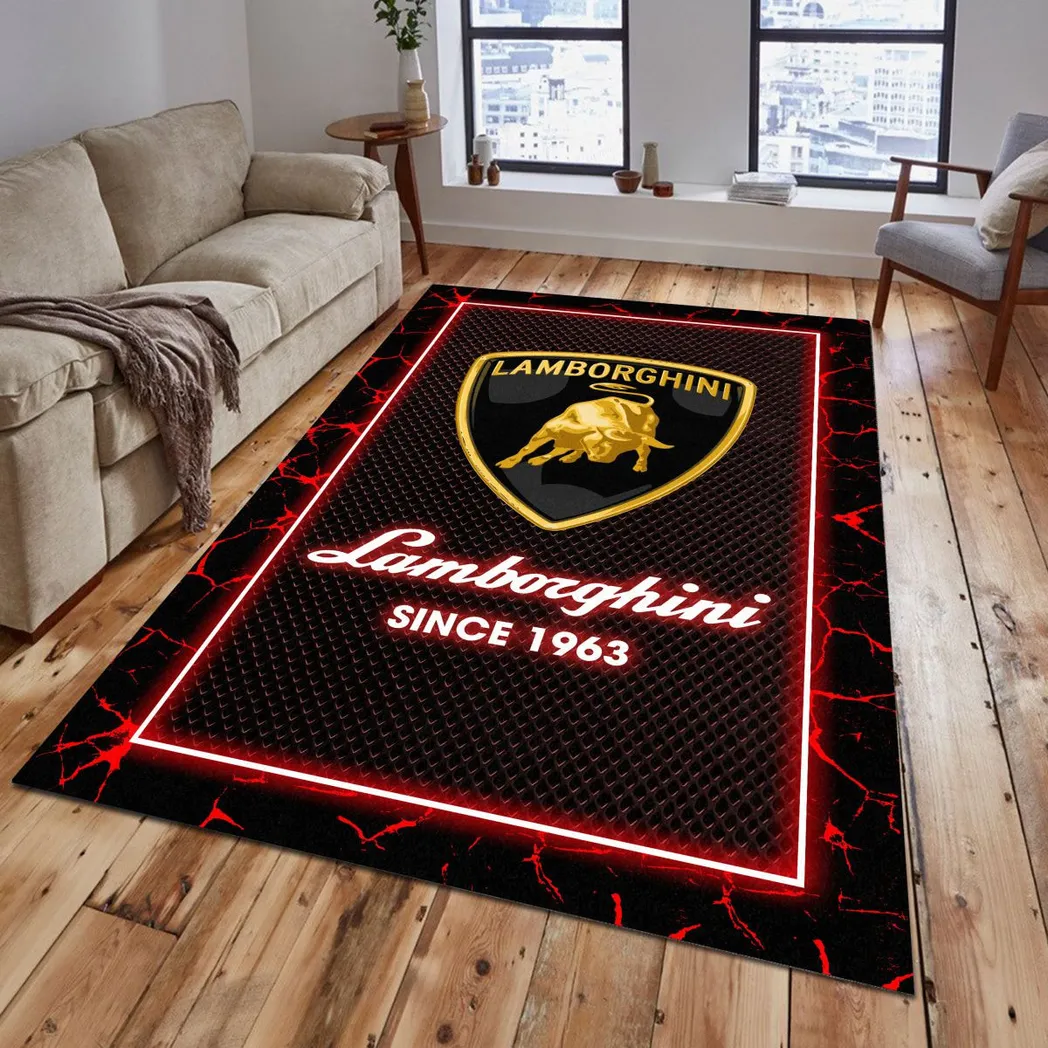 Lamborghini Rug, Gift For Lamborghini Lovers, Gift For Him, Husband, Boyfriend CAR5202192542 - Red