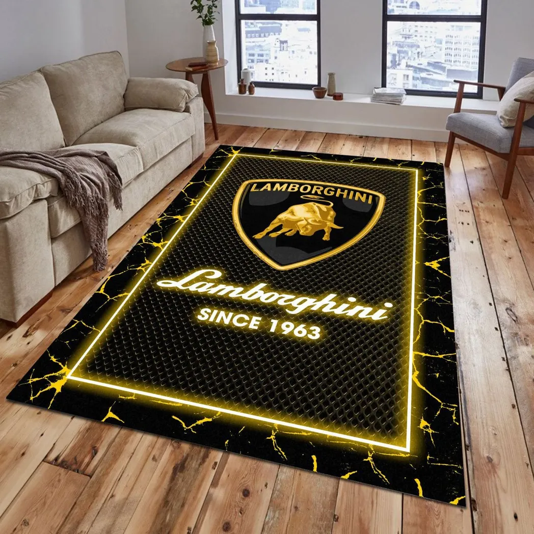 Lamborghini Rug, Gift For Lamborghini Lovers, Gift For Him, Husband, Boyfriend CAR5202192542 - Yellow