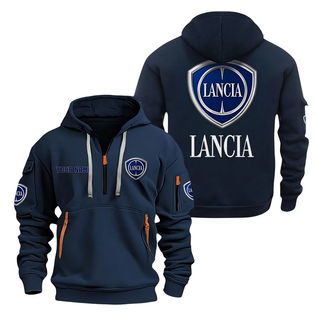 Lancia Half Zip Hoodie For Men, Gift For Lancia Lovers CAR20022125740 - Navy
