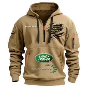 Land Rover Half Zip Hoodie CAR113021425834, Best Gift for Him, Husband, Boyfriend - Khaki