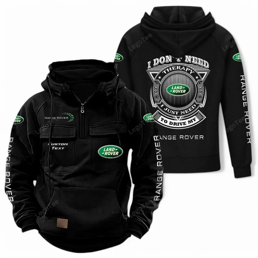 Land Rover Tactical Quarter Zip Hoodie CAR106021525015, Gifts For Men, Him, Husband, Boyfriend - Black