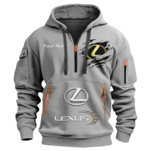 Lexus Half Zip Hoodie CAR113021425795, Best Gift for Him, Husband, Boyfriend - Gray