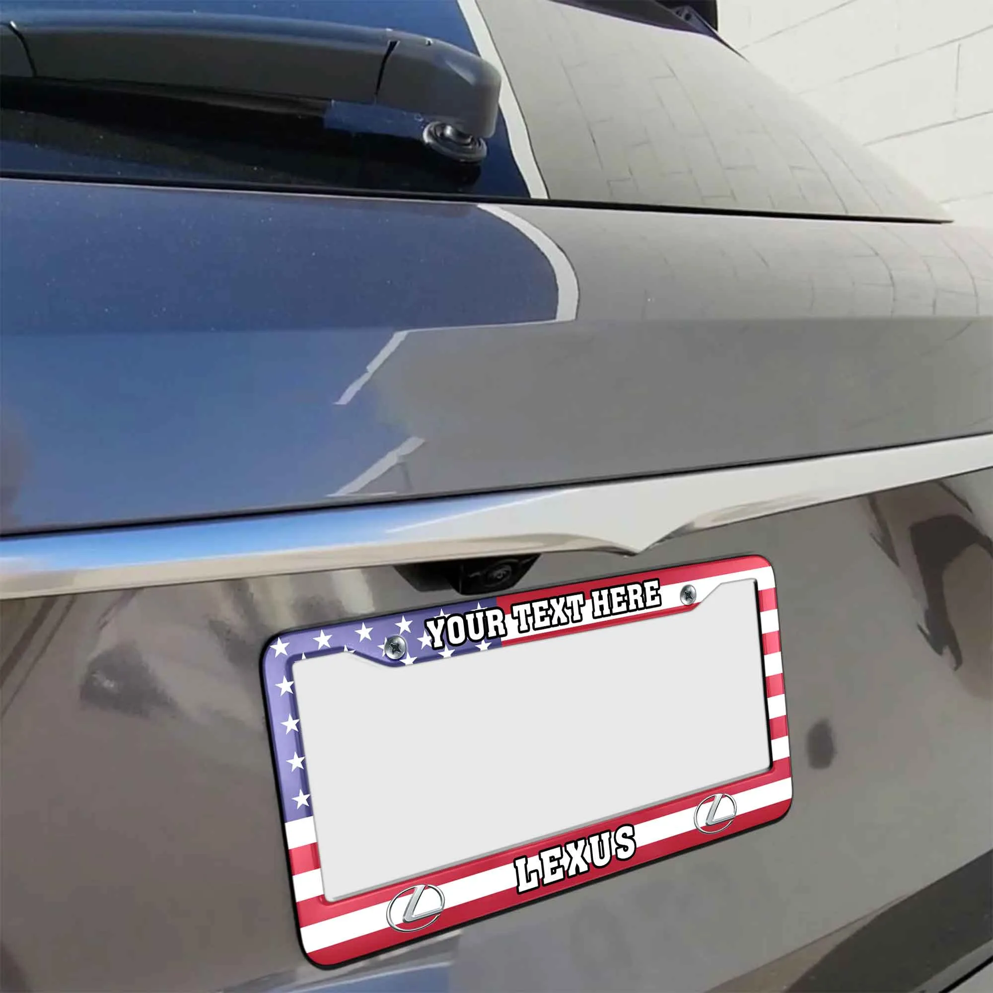 Lexus License Plate Frame USA Flag Style, Gift For Lexus Lovers LPF02030425918 - 2 Holes
