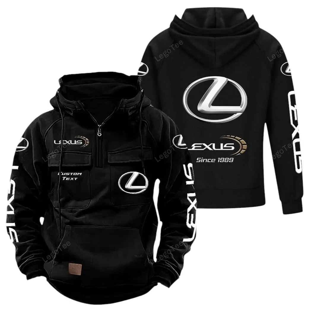 Lexus Tactical Quarter Zip Hoodie, Gift For Lexus Lovers, Gift For Him, Husband, Boyfriend - Black CAR96021425742-2