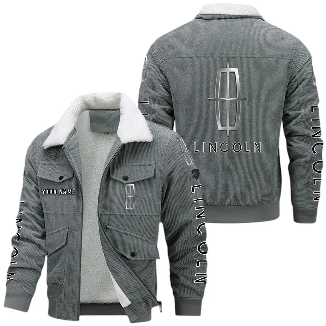 Lincoln Corduroy Jacket For Men, Gift For Lincoln Lovers CAR42022225650 - Gray
