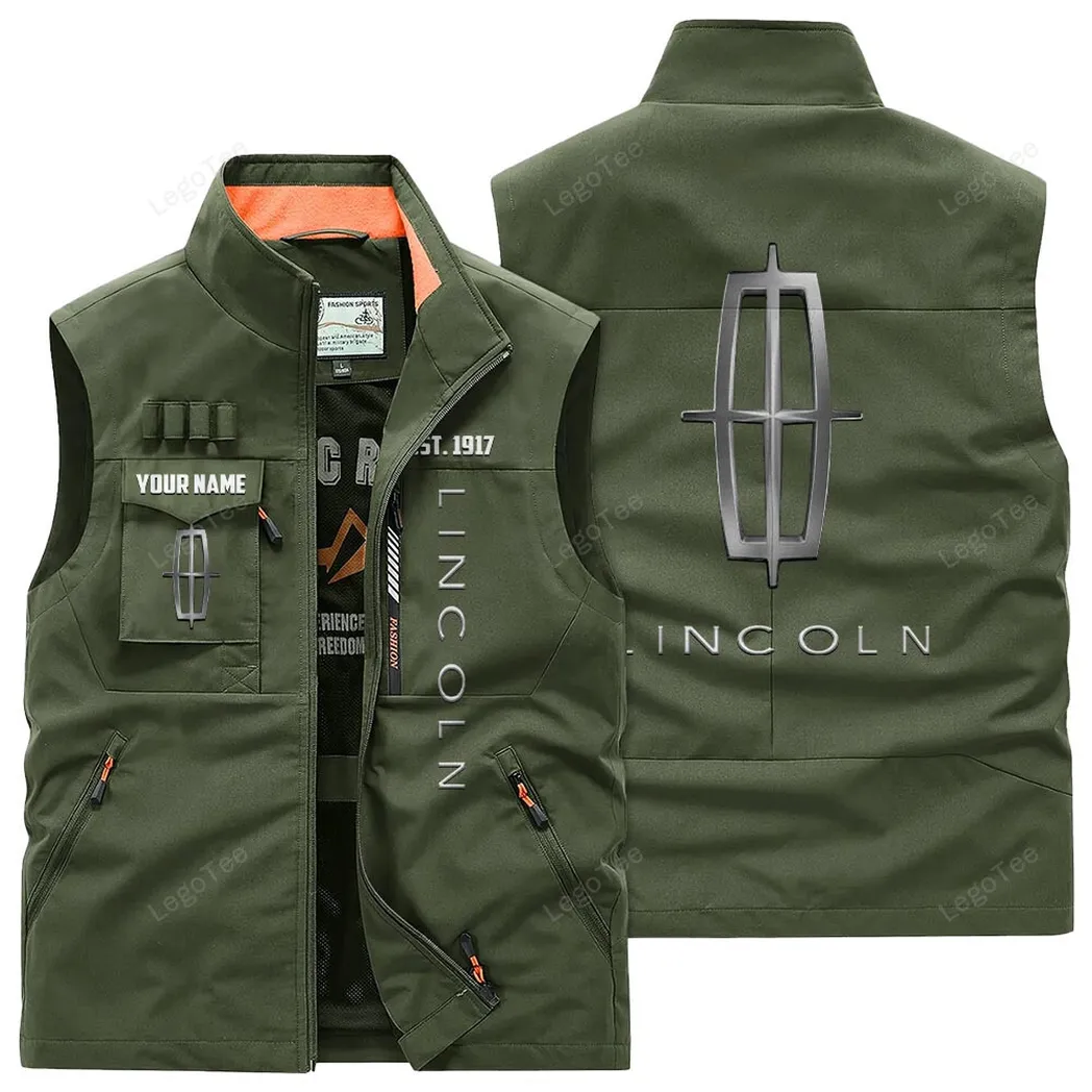 Lincoln Outdoor Sleeveless Vest, Gift For Lincoln Lovers, Gift For Him, Husband, Boyfriend - Army Green CAR132021325929-1