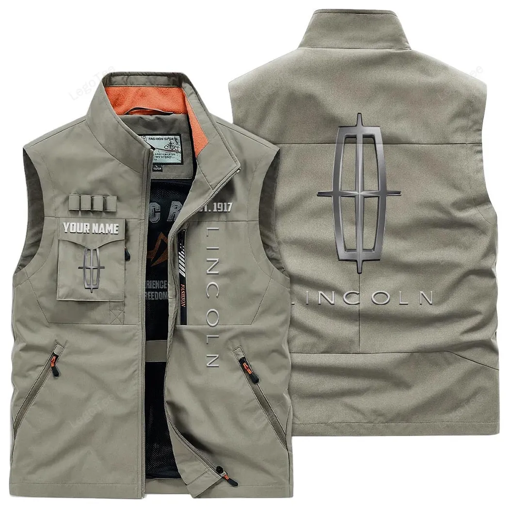 Lincoln Outdoor Sleeveless Vest, Gift For Lincoln Lovers, Gift For Him, Husband, Boyfriend - Khaki CAR132021325929-4