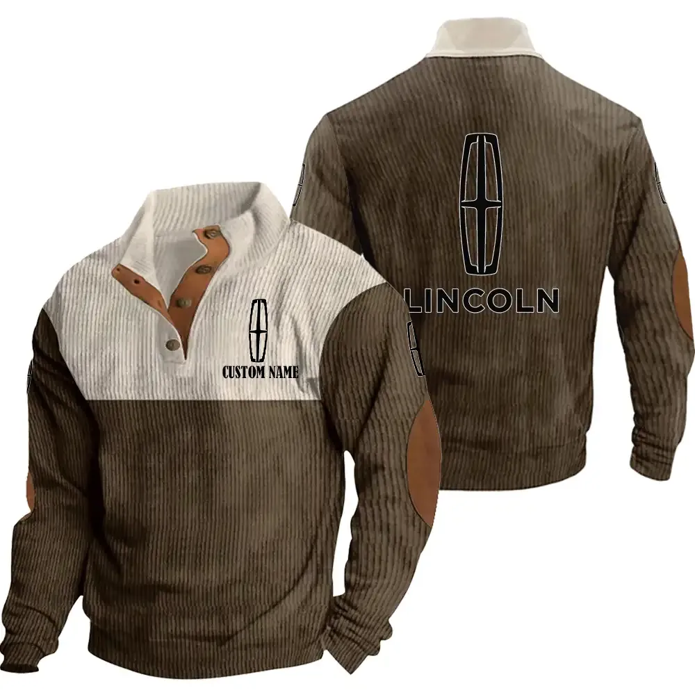Lincoln Stand Up Collar Base Shirt CAR20012109, CAR All Over Print Stand Up Collar Base Shirt - Brown