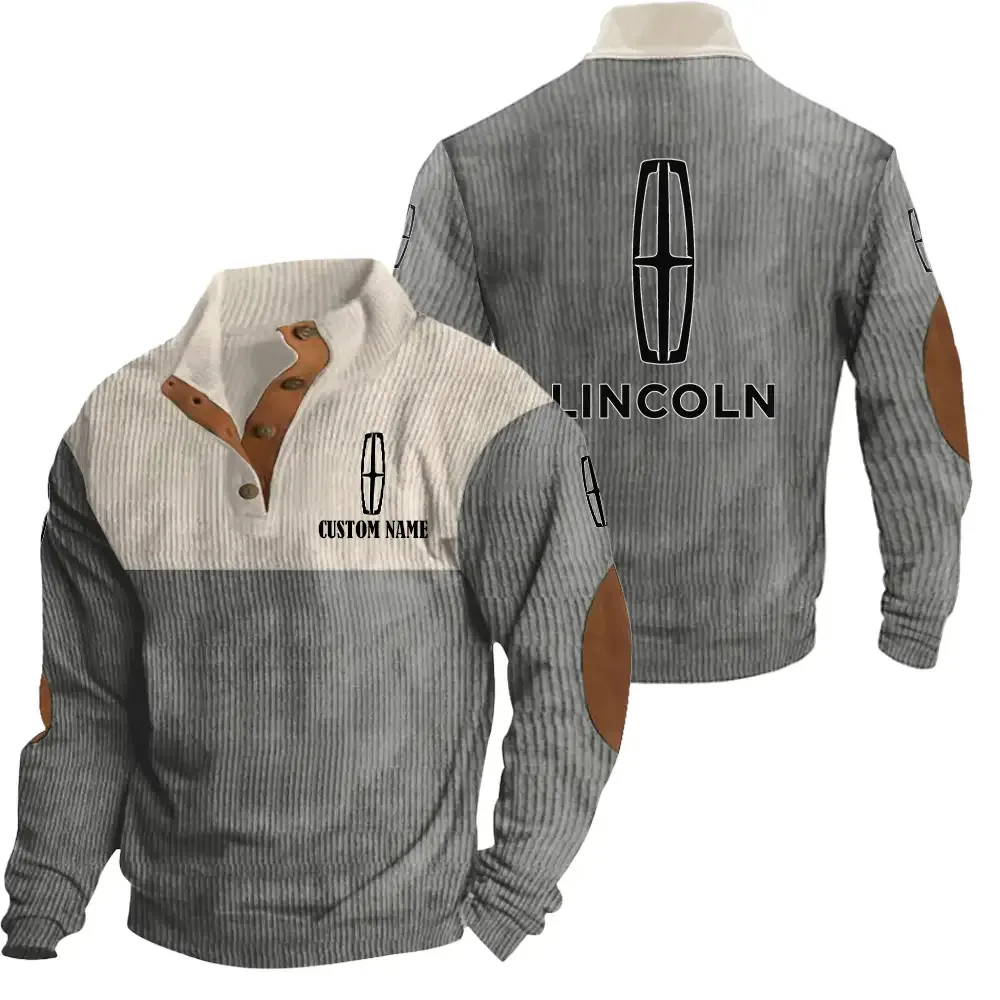 Lincoln Stand Up Collar Base Shirt CAR20012109, CAR All Over Print Stand Up Collar Base Shirt - Grey